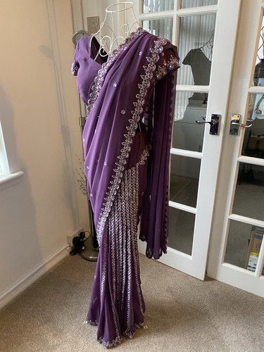 Ready pleated saree - pleated,