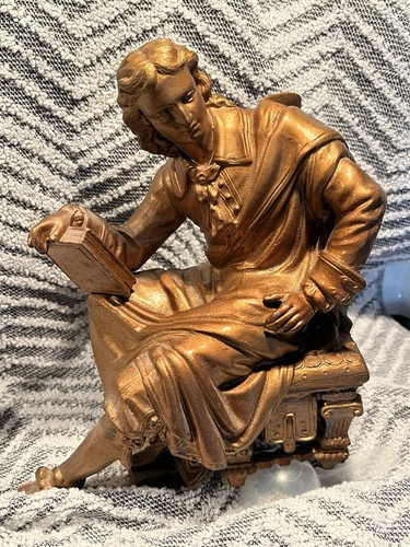 Antique spelter clock lamp - spelter, or