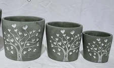 Grey Cement Love Tree Pot