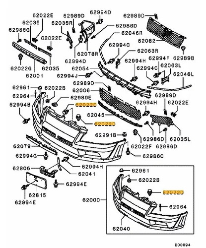 Clip front bumper evo - clip,,
