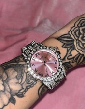 Pink Iced Out Bling Watch