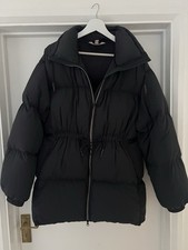 Ladies Black Puffer Coat Jacket From H&M Size Medium 12/14 Good Condition
