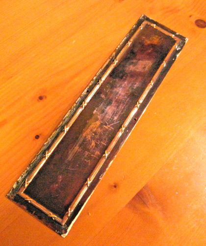 Old copper door - door, finger