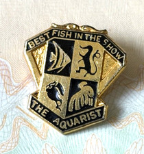 The Aquarist Best Fish In The Show Black & Gold Metal Enamel Pin Badge Brooch