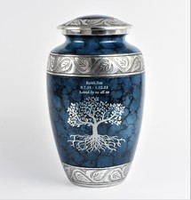 Cremation Ashes Urn for Adult Body Blue Cloud Tree Design Funeral Memorial