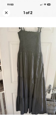 Grey summer dress with tie - grey,