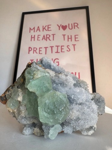 Large natural green fluorite - large,