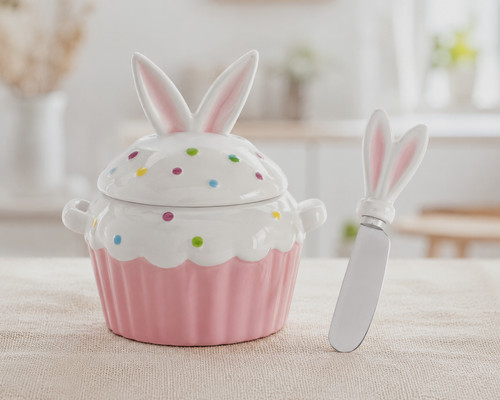 Ceramic easter bunny cupcake - easter,