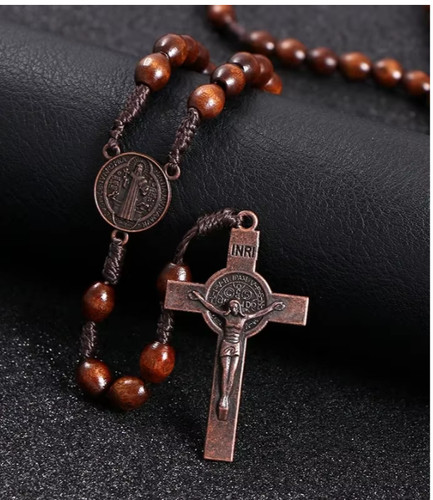 Handmade wooden beads rosary - handmade,