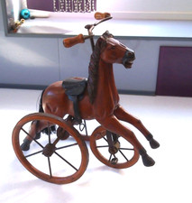 Antique Design Rocking Horse Velocipede Tricycle Wrought Iron Leather Saddle