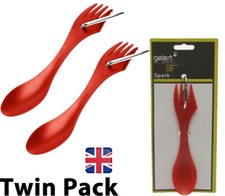 2x Gelert Spork Unisex Sporks Lightweight Compact - Outdoors Made Easy