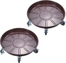 Planter Caddy with Wheels, 2 Pack 14.5 Inch Heavy Plant Stand with Universal Whe