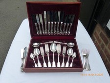 56 PIECE  SILVER PLATE FIDDLE & SHELL PATTERN CUTLERY CANTEEN SET