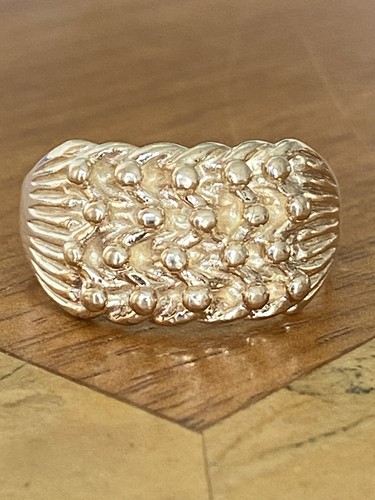 Gents 9ct gold four row - gents,