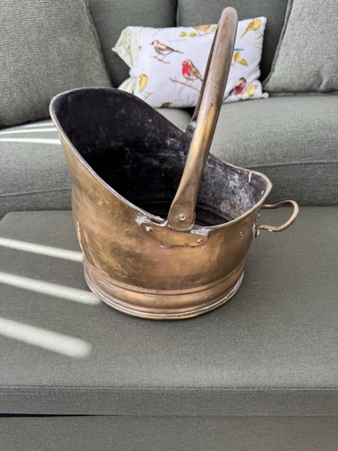 Brass coal scuttle bucket - scuttle,