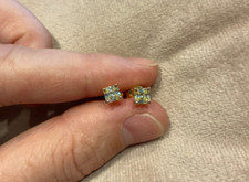 1.0 Carat Canary Yellow Lab Created Diamond Princess Stud Earrings 9k Plated 925