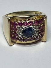 Yellow metal Ruby Sapphire And