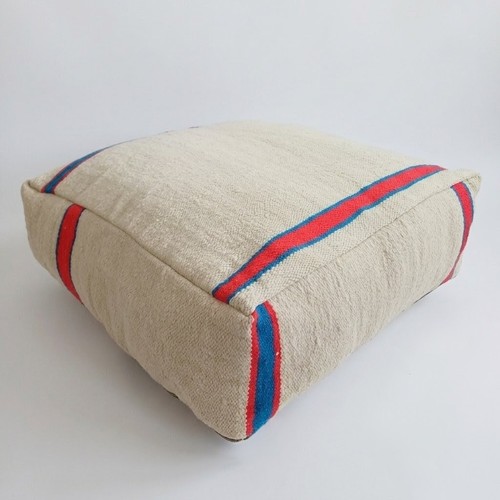 Handmade moroccan kilim pouf - handmade,