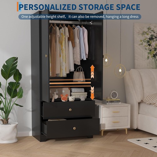 Wooden armoire wardrobe - 71",