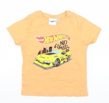Hot Wheels Boys Orange Graphic Car T-Shirt 2-3 Years Short Sleeve Cotton