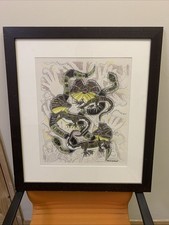 Three Lizards Teasing Two Snakes, Aboriginal Dot Painting By Danny Eastwood