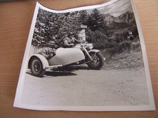 German Military Vintage Photo Motorbike & Sidecar with Soldiers in Uniform