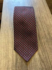 Charvet Silk Tie Paisley Red And Blue Floral Polka dot 