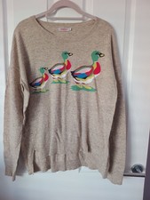 cath kidston beige jumper with 3 ducks on front size S