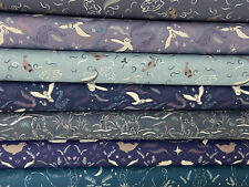 Lewis & Irene Arctic Adventure Cotton Fabric by 1/4 M* Metallic Owl Hare Polar