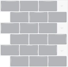 3D Self-Adhesive Wall Tiles –Grey Premium  Peel & Stick Backsplash (pack of 10)