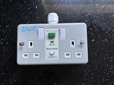 SafetySure 13A, BS Fixing, Passive, 2 Gang RCD Socket, Metal Clad, Surface