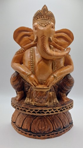 Large wooden ganesha - wooden, carving