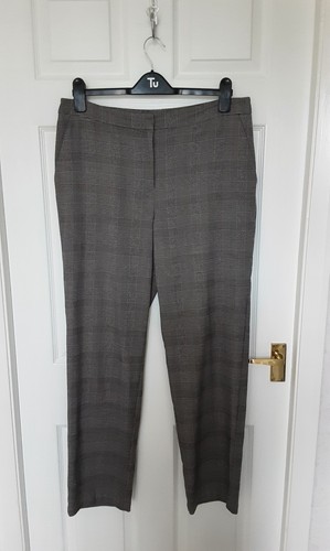 Grey plaid check trousers - plaid,