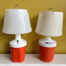 Vintage Orange Plastic Camping Table Lamp Pifco 1970’s. Retro light 