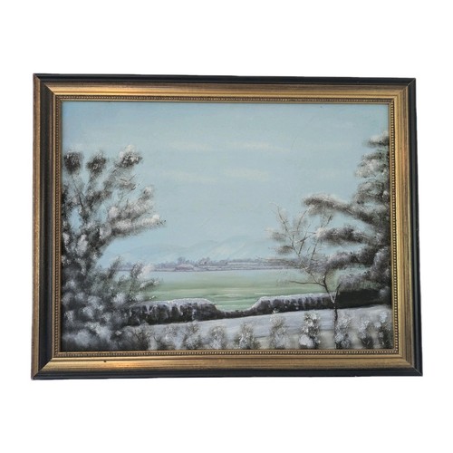 Original oil painting winter - painting,