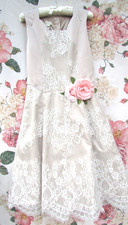 Mink Pink Flower Embellished Bridesmaid Party Occasion Dress 12-13 MONSOON £65