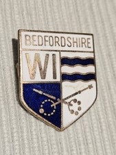 Vintage 1970s Enamelled Badge Bedfordshire WI