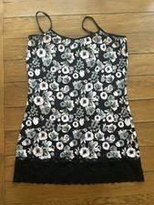 Womens Floral Cami Top Black