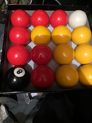 Mixed pool balls - pool, in