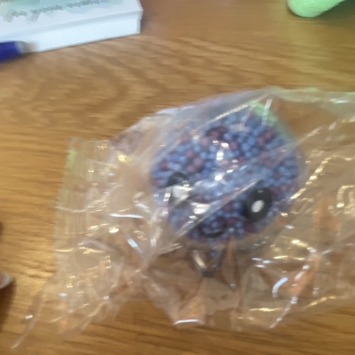 Purple blue bead - blue, bead-filled