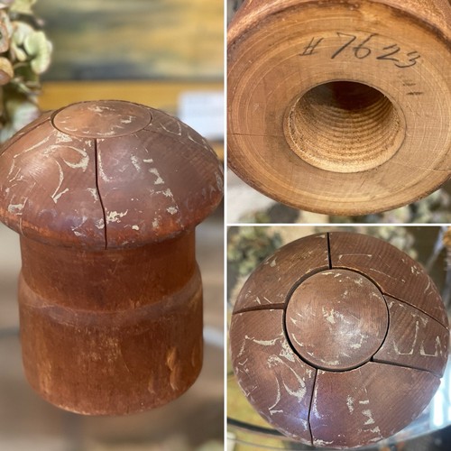 Vintage antique wooden hat - vintage,
