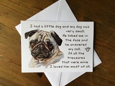 Little Dog Poem Art Card -Pug