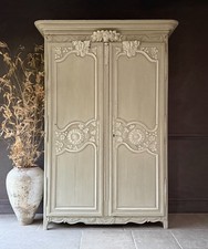 Antique French Oak Normandy Armoire Wardrobe Cupboard Linen Press