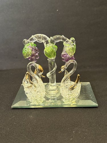 Vintage hand blown glass swans - hand,