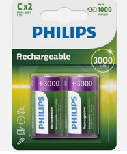 2 x Philips C Size 3000 mAh