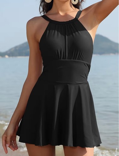 Elegant high neck skirted - elegant,