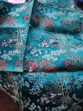 Vintage Chinese Jade Green Brocade Cushion Covers And Tasselled Throw New.