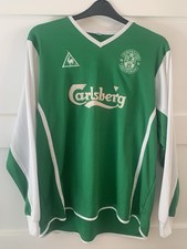 Hibernian Football Shirt  2002/03 Long Sleeve Home Size 42/44 Le Coq Sportif