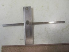 L.S. STARRETT "USA" NO 46 ENGINEERS DEPTH GAUGE RULE HAS 2 POSITIONS ON BASE