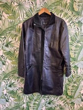 Milan Leather black zip up jacket size 14